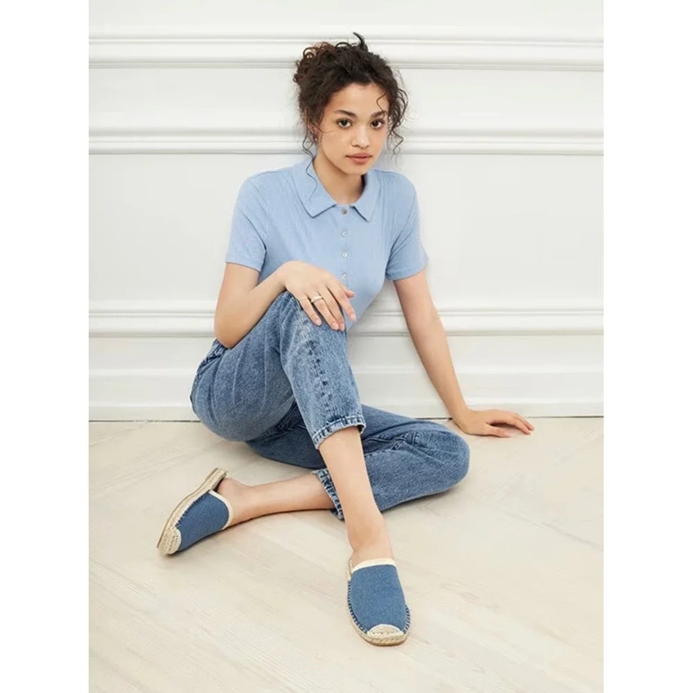 Vionic Blue Slip-On Espadrille Mules
